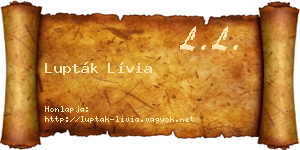 Lupták Lívia névjegykártya